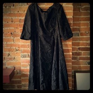 Hearts & Roses black off shoulder swing dress